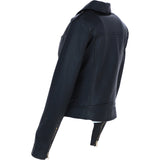 Ashwood Leather Women’s Slim Fit Biker Jacket with Gold Hardware in Black: AWL-Goldy