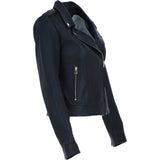 Ashwood Leather Women’s Slim Fit Biker Jacket with Gold Hardware in Black: AWL-Goldy