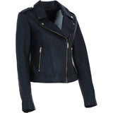 Ashwood Leather Women’s Slim Fit Biker Jacket with Gold Hardware in Black: AWL-Goldy