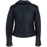 Ashwood Leather Women’s Slim Fit Biker Jacket with Gold Hardware in Black: AWL-Goldy