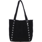 Brampton London's Genuine Suede Leather Shoulder Bag in Black: ELLA-3117