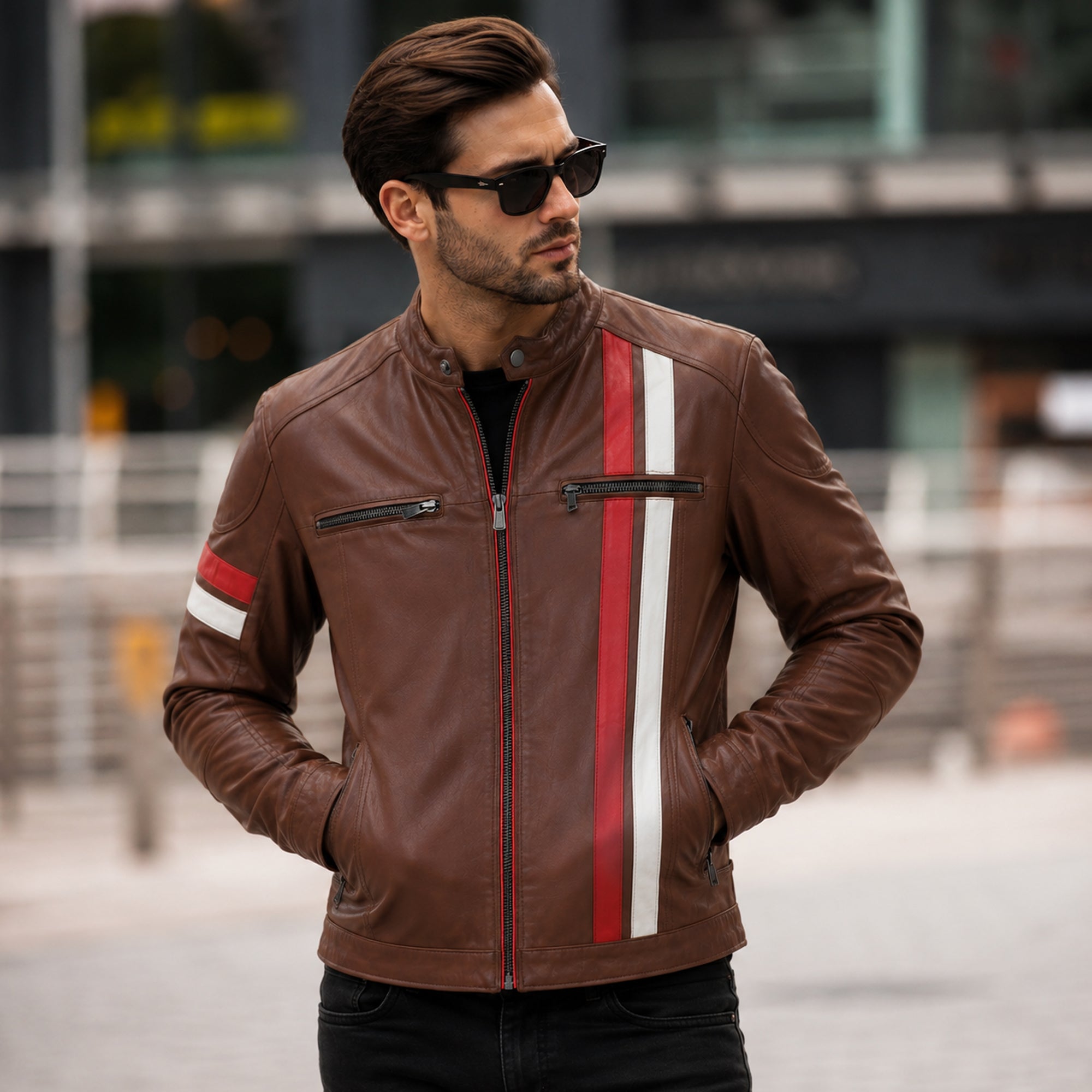 Ashwood Mens Leather Jacket Brown: GB McQueen