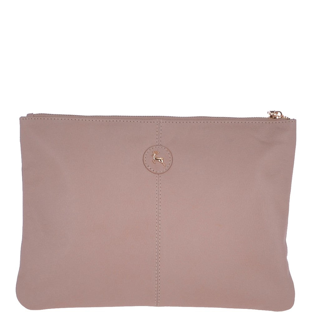 Large Padded Leather Pouch Bag Mushroom – 62093