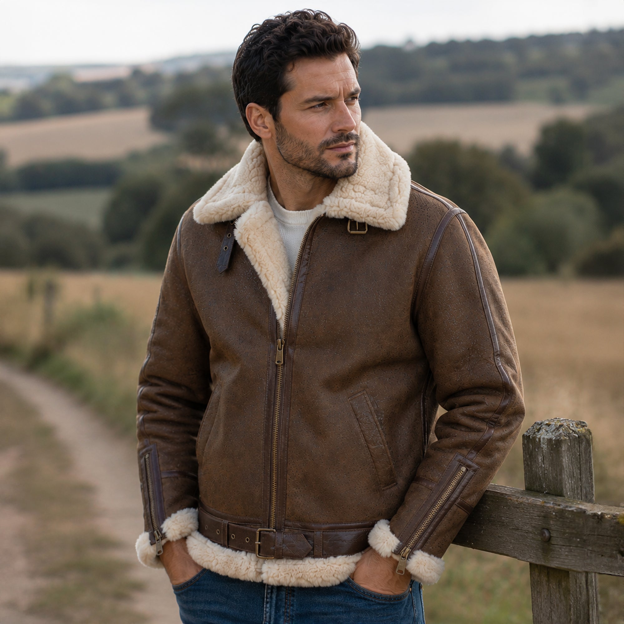 Sheepskin Flying Jacket Antique: KE-117