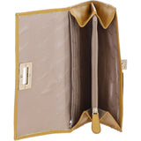 Ashwood Ladies Matinee Purse with 10 Card Slots and Metallic Clasp in Mustard: Matinee Lock
