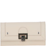 Ashwood Ladies Matinee Purse with 10 Card Slots and Metallic Clasp in Cream: Matinee Lock