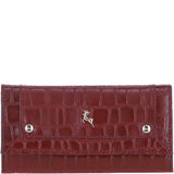 Ashwood Ladies Matinee Purse with 7 Card Slots and ID Window in Croco/Red: Matinee Purse