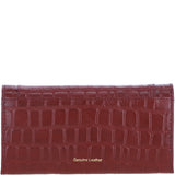 Ashwood Ladies Matinee Purse with 7 Card Slots and ID Window in Croco/Red: Matinee Purse