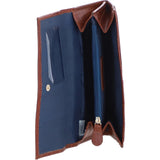 Ashwood Ladies Matinee Purse with 7 Card Slots and ID Window in Croc/Cognac: Matinee Purse