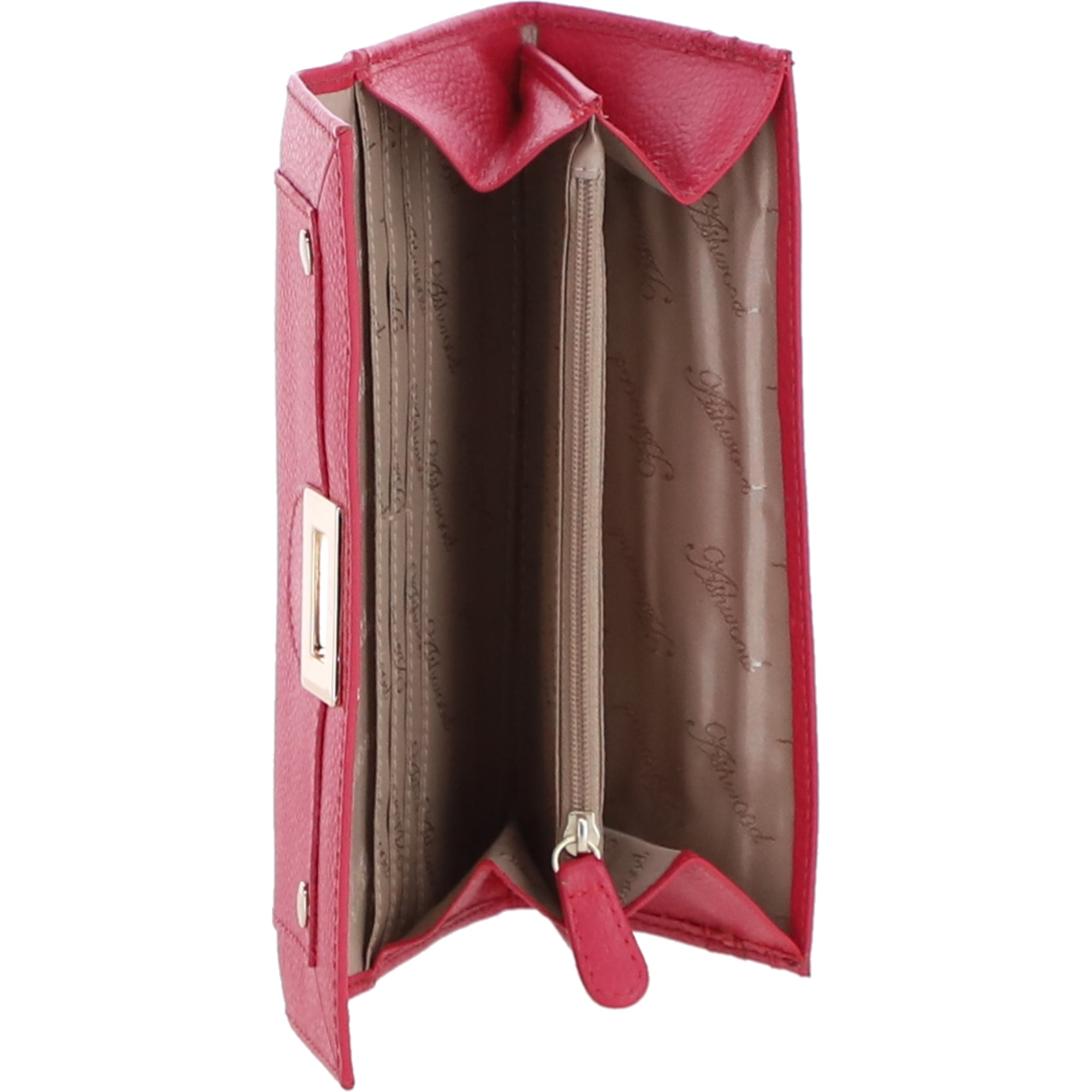 Ashwood Ladies Matinee Purse with 10 Card Slots and Metallic Clasp in Crympson: Matinee Lock