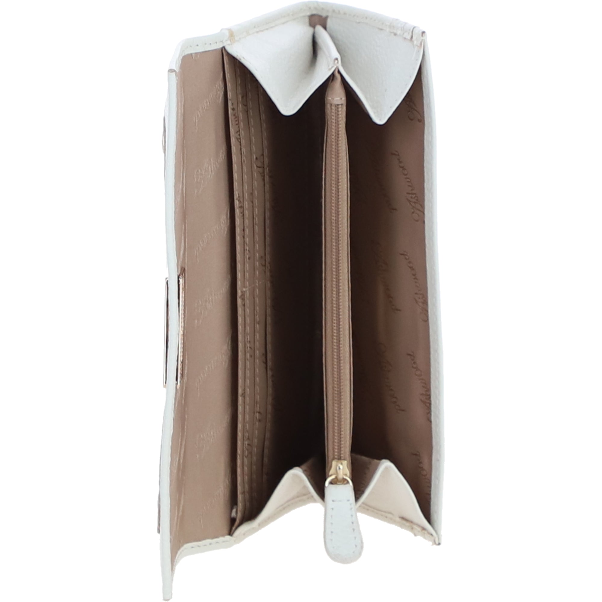 Ashwood Ladies Matinee Purse with 10 Card Slots and Metallic Clasp in Snow White: Matinee Lock