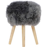 short sheepskin stool grey_0001