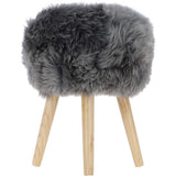 short sheepskin stool grey_0001