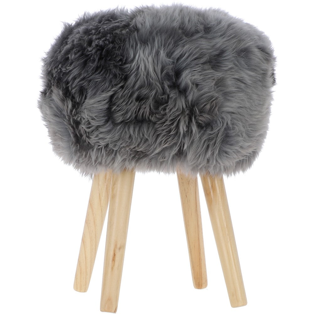 short sheepskin stool grey_0002