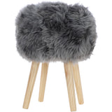 short sheepskin stool grey_0009