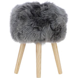 short sheepskin stool grey_0010