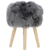 short sheepskin stool grey_0010