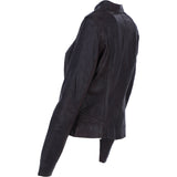 Ladies Genuine Leather Mandarin Collar Jacket in Brown: Style A