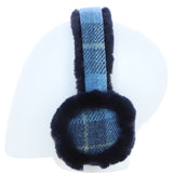 Ashwood X Harris Tweed Sheepskin Fur Earmuffs Tan/LT Blue: TW-90-05-TB