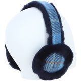 Ashwood X Harris Tweed Sheepskin Fur Earmuffs Tan/LT Blue: TW-90-05-TB