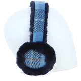 Ashwood X Harris Tweed Sheepskin Fur Earmuffs Tan/LT Blue: TW-90-05-TB