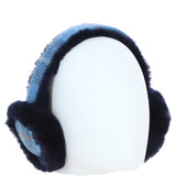 Ashwood X Harris Tweed Sheepskin Fur Earmuffs Tan/LT Blue: TW-90-05-TB