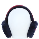 Ashwood X Harris Tweed Sheepskin Fur Earmuffs Navy/Pink: TW-90-06-NP