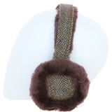 Ashwood X Harris Tweed Sheepskin Fur Earmuffs Brown/Green: TW-90-09-BG