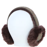 Ashwood X Harris Tweed Sheepskin Fur Earmuffs Brown/Green: TW-90-09-BG