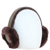 Ashwood X Harris Tweed Sheepskin Fur Earmuffs Brown/Green: TW-90-09-BG