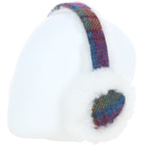 Ashwood X Harris Tweed Sheepskin Fur Earmuffs Tan/Purple: Tw-90-13-TP