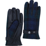 Ashwood Leather X Harris Tweed Men’s Leather Gloves Black/Watch: TW-95 03-BW