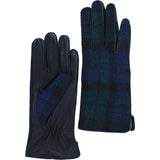 Ashwood Leather X Harris Tweed Ladies Gloves Black/Watch: TW-99-03-BW