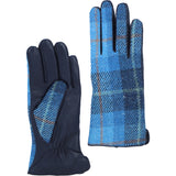 Ashwood Leather X Harris Tweed Ladies Gloves Tan/Blue: TW-99-05-TB
