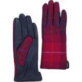 Ashwood Leather X Harris Tweed Ladies Gloves Navy/Pink: TW-99-06-NP