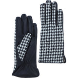 Ashwood Leather X Harris Tweed Ladies Gloves Black/White: TW-99-12-BW