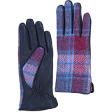 Ashwood Leather X Harris Tweed Ladies Gloves Black/Pink: TW-99-15-BP